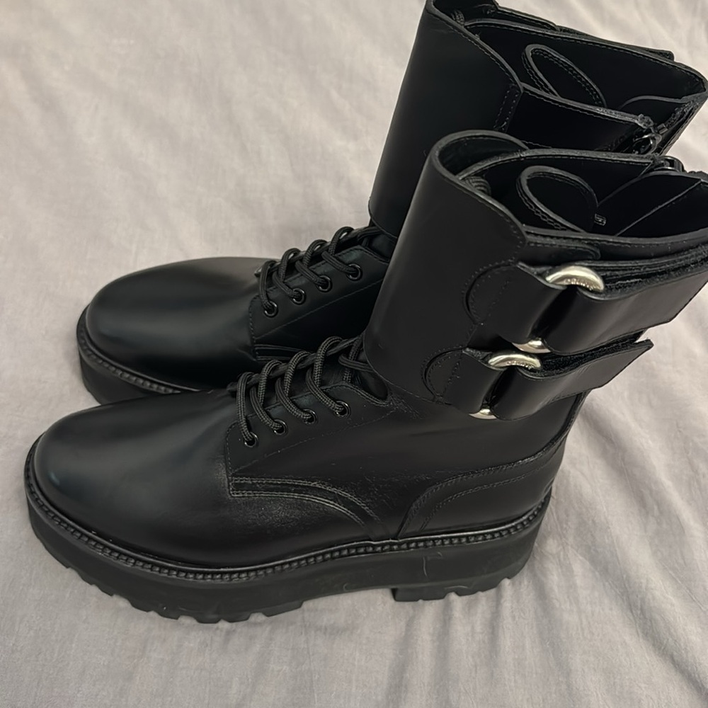 CELINE lace up with cuff chunky combat boots - Picture 10 of 11